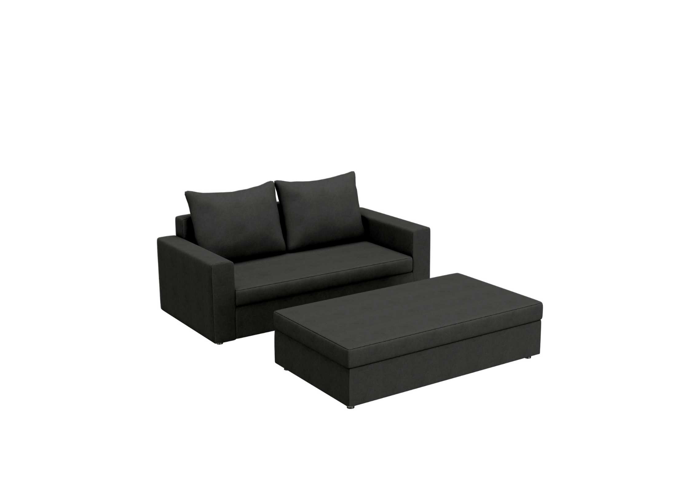Mała czarna sofa rozkładana